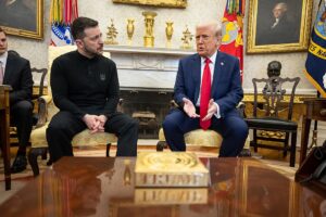 The Trump-Zelenskyy Oval Office clash on 28 February 2025 highlighted the United States' waning interest in global leadership. Image source: Wikimedia Commons. The Trump-Zelenskyy Oval Office clash on 28 February 2025 highlighted the United States' waning interest in global leadership. Image source: Wikimedia Commons.