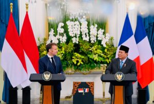 Indonesian President Prabowo Subianto called on Israel to recognise the sovereignty of the Palestinian state, making the statement during a joint press conference with French President Emmanuel Macron in Jakarta on 28 May 2025. Image source: BPMI Setpres/Laily Rachev. Indonesian President Prabowo Subianto called on Israel to recognise the sovereignty of the Palestinian state, making the statement during a joint press conference with French President Emmanuel Macron in Jakarta on 28 May 2025. Image source: BPMI Setpres/Laily Rachev.