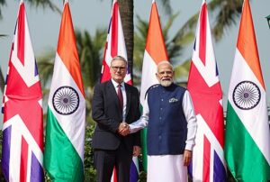 The growing bilateral partnership reflects the United Kingdom’s ambition to strengthen its Indo-Pacific presence and India’s efforts to diversify its strategic ties. Image credit: Prime Minister’s Office of India, via Wikimedia Commons. The growing bilateral partnership reflects the United Kingdom’s ambition to strengthen its Indo-Pacific presence and India’s efforts to diversify its strategic ties.Image credit: Prime Minister’s Office of India, via Wikimedia Commons.