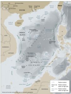 Map of the South China Sea Source: US Department of State, Limits in the Seas, No. 150, People’s Republic of China: Maritime Claims in the South China Sea,https://www.state.gov/wp-content/uploads/2022/01/LIS150-SCS.pdf. Map of the South China SeaSource: US Department of State, Limits in the Seas, No. 150, People’s Republic of China: Maritime Claims in the South China Sea,https://www.state.gov/wp-content/uploads/2022/01/LIS150-SCS.pdf.